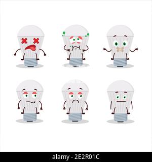 Led cartoon in character with nope expression. Vector illustration Stock Vector