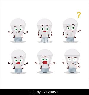 Cartoon character of led with what expression. Vector illustration Stock Vector