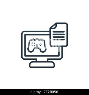 Game-based learning outline vector icon. Thin line black game-based learning icon, flat vector simple element illustration from editable e learning an Stock Vector