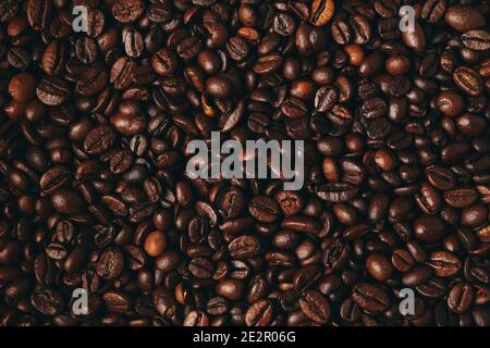 Mandy Coffee beans in flat lay Stock Photo