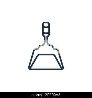 Dustpan outline vector icon. Thin line black dustpan icon, flat vector simple element illustration from editable cleaning concept isolated on white ba Stock Vector