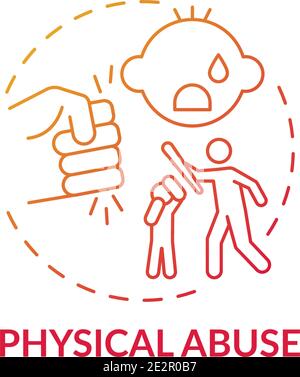 Physical abuse red gradient concept icon Stock Vector