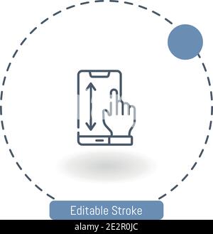 slide vector icon editable stroke outline icons for web and mobile Stock Vector