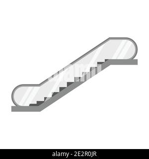Escalator vector illustration isolated on white background. Stock Vector