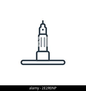 State building outline vector icon. Thin line black state building icon, flat vector simple element illustration from editable buildings concept isola Stock Vector