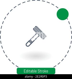 razor vector icon editable stroke outline icons for web and mobile Stock Vector