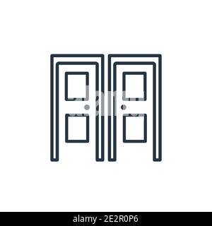 Big door outline vector icon. Thin line black big door icon, flat vector simple element illustration from editable construction concept isolated strok Stock Vector