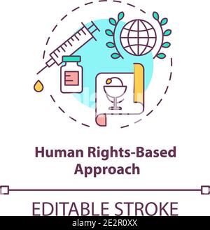 Human rights based approach concept icon Stock Vector