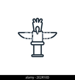 Native american totem outline vector icon. Thin line black native american totem icon, flat vector simple element illustration from editable culture c Stock Vector