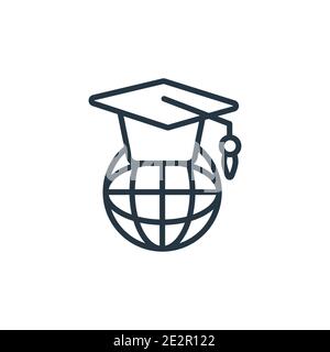 Education outline vector icon. Thin line black education icon, flat vector simple element illustration from editable digital economy concept isolated Stock Vector