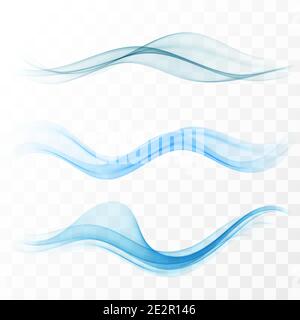 Blue gradient speed lines abstract Web header swoosh waves. Vector illustration Stock Vector