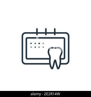 Dental appointment outline vector icon. Thin line black dental appointment icon, flat vector simple element illustration from editable dentist concept Stock Vector