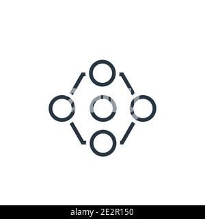 Hexagonal interconnections outline vector icon. Thin line black hexagonal interconnections icon, flat vector simple element illustration from editable Stock Vector