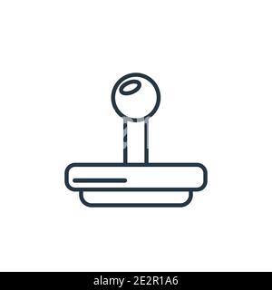 Rubber stamp outline vector icon. Thin line black rubber stamp icon, flat vector simple element illustration from editable business concept isolated s Stock Vector