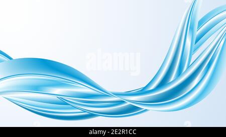 Blue abstract wave background Flow blue wave Stock Vector