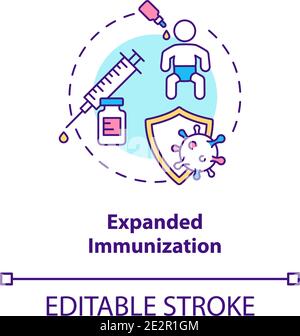 Expanded immunization concept icon Stock Vector