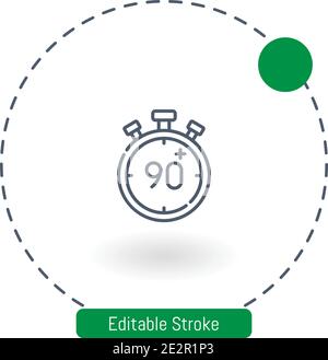 extra time vector icon editable stroke outline icons for web and mobile Stock Vector