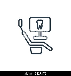 Dental monitor outline vector icon. Thin line black dental monitor icon, flat vector simple element illustration from editable dentist concept isolate Stock Vector