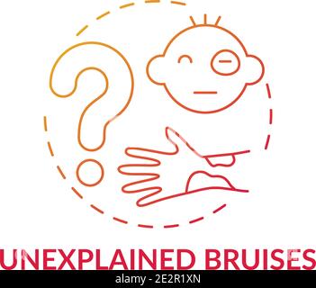 Unexplained bruises red gradient concept icon Stock Vector