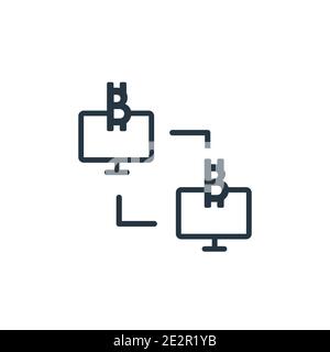 Nem outline vector icon. Thin line black nem icon, flat vector simple element illustration from editable cryptocurrency concept isolated on white back Stock Vector