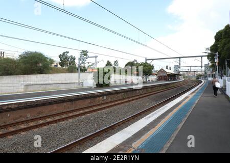 North Strathfield train station in Sydney, NSW, Australia. Stock Photo