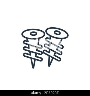 Two screws outline vector icon. Thin line black two screws icon, flat vector simple element illustration from editable construction concept isolated s Stock Vector