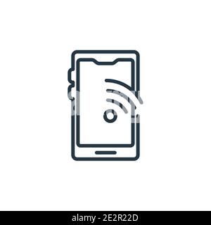 Wireless internet connection sign outline vector icon. Thin line black wireless internet connection sign icon, flat vector simple element illustration Stock Vector