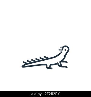 Lizard outline vector icon. Thin line black lizard icon, flat vector simple element illustration from editable desert concept isolated stroke on white Stock Vector