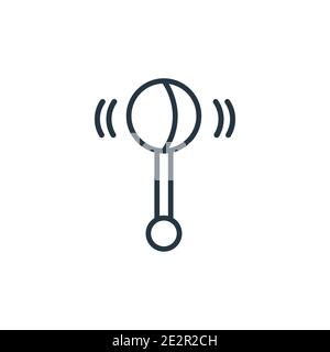 Rattle outline vector icon. Thin line black rattle icon, flat vector simple element illustration from editable brazilia concept isolated stroke on whi Stock Vector