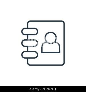 Address book outline vector icon. Thin line black address book icon, flat vector simple element illustration from editable business concept isolated s Stock Vector