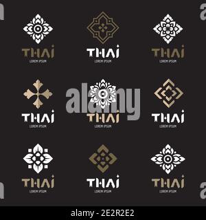 Thai concept logo design vector set. Stock Vector