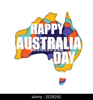 Cut paper Australia day Stock Vector