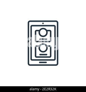 Contacts outline vector icon. Thin line black contacts icon, flat vector simple element illustration from editable communication concept isolated on w Stock Vector