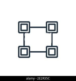 Blokchain block outline vector icon. Thin line black blokchain block icon, flat vector simple element illustration from editable cryptocurrency concep Stock Vector