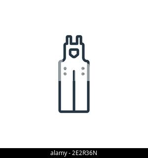 Dungarees outline vector icon. Thin line black dungarees icon, flat vector simple element illustration from editable clothes concept isolated stroke o Stock Vector