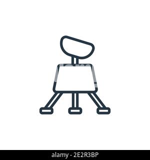 Dioptra outline vector icon. Thin line black dioptra icon, flat vector simple element illustration from editable astronomy concept isolated on white b Stock Vector