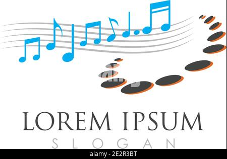 Music note symbols logo and icons template Stock Vector