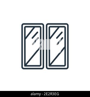 Glass wall outline vector icon. Thin line black glass wall icon, flat vector simple element illustration from editable construction and tools concept Stock Vector