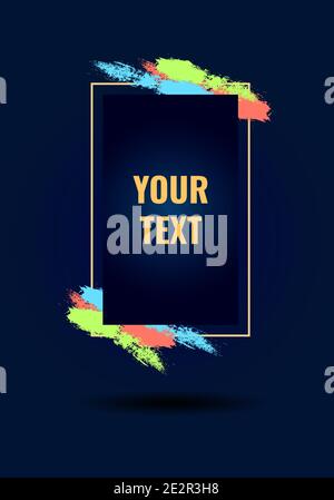 Vertical abstract vector neon, fluid poster illustration for design. Stock Vector