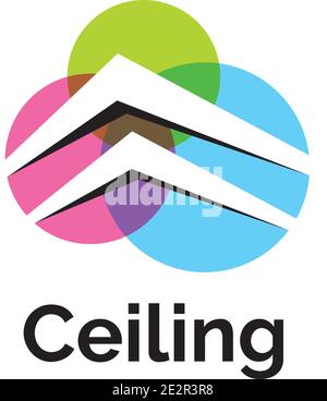 Vector logo of ceiling and stretch ceilings Stock Vector