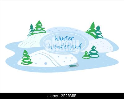 Vector art of winter landscape wonderland Stock Vector