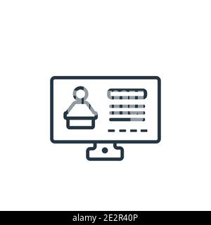 Computer-based training outline vector icon. Thin line black computer-based training icon, flat vector simple element illustration from editable educa Stock Vector