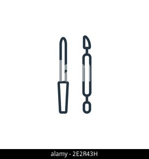 Pedicure outline vector icon. Thin line black pedicure icon, flat vector simple element illustration from editable beauty concept isolated on white ba Stock Vector