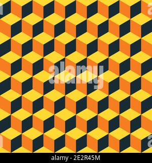 Seamless pattern - abstract multicolored geometric cubes. Perfect color combination background. Stock Vector