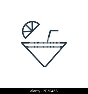 Flirtini outline vector icon. Thin line black flirtini icon, flat vector simple element illustration from editable drinks concept isolated on white ba Stock Vector