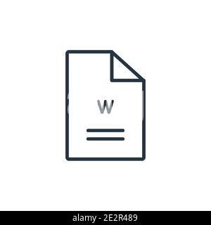 Word outline vector icon. Thin line black word icon, flat vector simple element illustration from editable category concept isolated on white backgrou Stock Vector