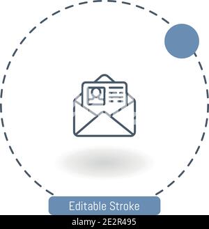 curriculum vector icon editable stroke outline icons for web and mobile Stock Vector