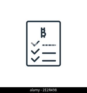 Crypto records outline vector icon. Thin line black crypto records icon, flat vector simple element illustration from editable cryptocurrency concept Stock Vector
