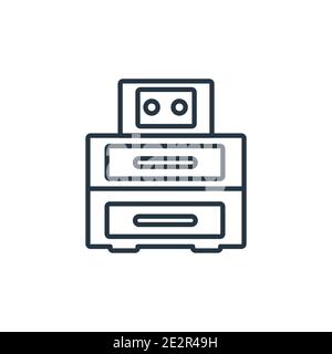 Big closet outline vector icon. Thin line black big closet icon, flat vector simple element illustration from editable construction concept isolated s Stock Vector
