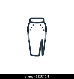 Slit skirt outline vector icon. Thin line black slit skirt icon, flat vector simple element illustration from editable clothes concept isolated stroke Stock Vector